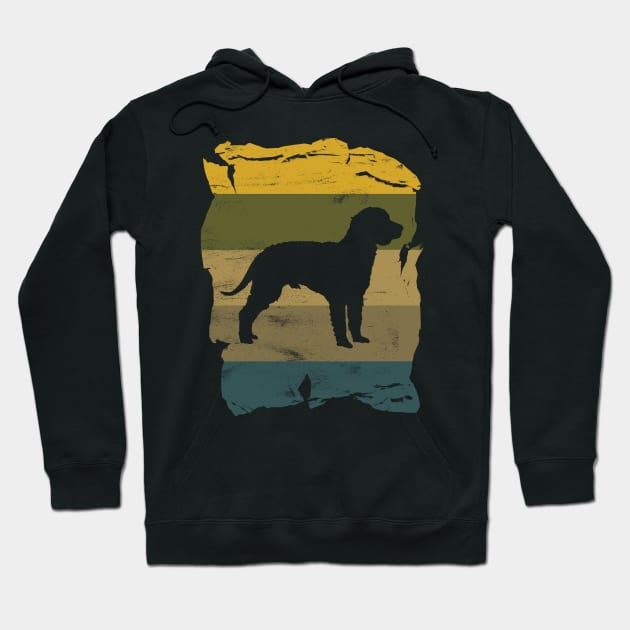 American Water Spaniel Distressed Vintage Retro Silhouette Hoodie by DoggyStyles